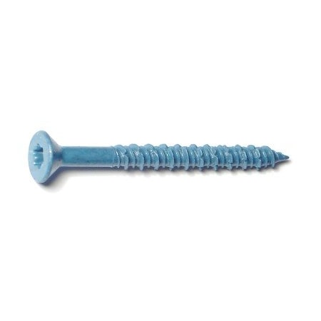 Torquemaster Masonry Screw, 1/4" Dia., Flat, 2 3/4 in L, Steel Blue Ruspert, 100 PK 51230
